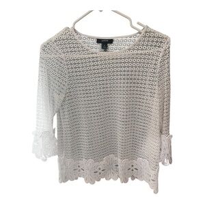 Alfani White Lace Blouse